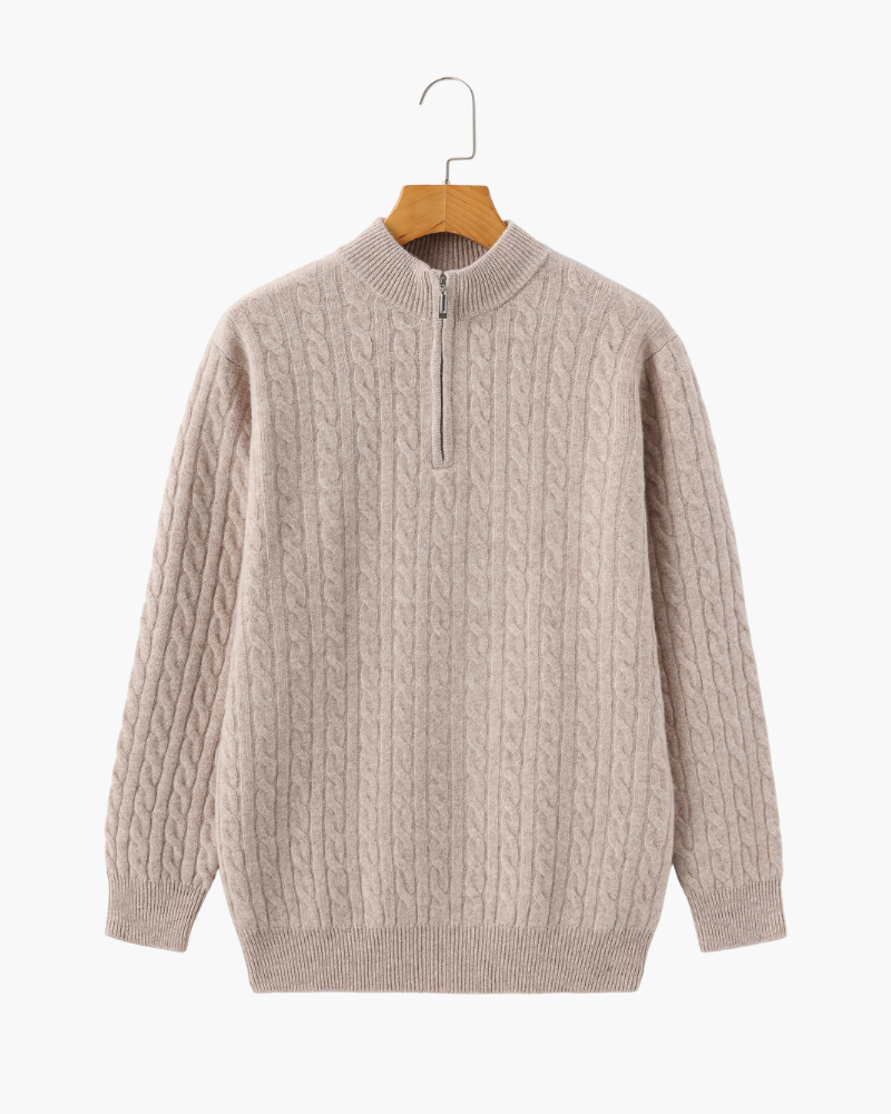 Cashmere Woven Half Zip
