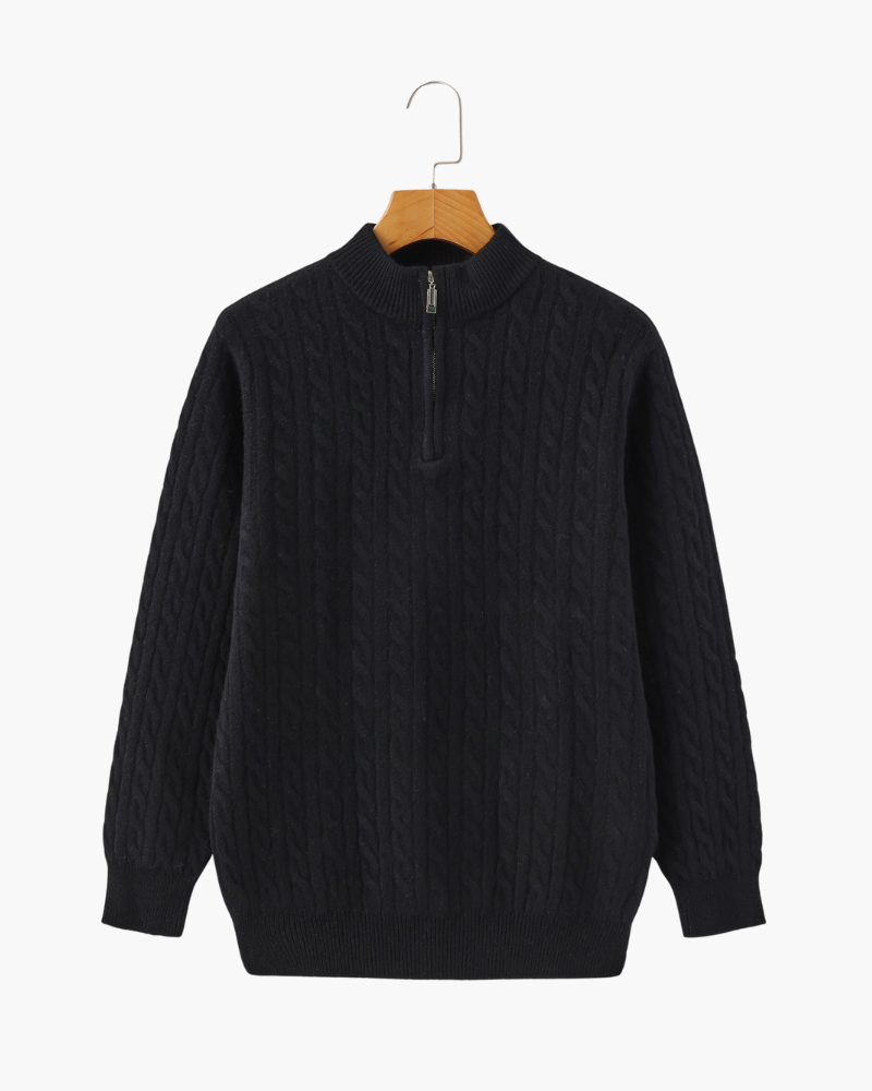 Cashmere Woven Half Zip
