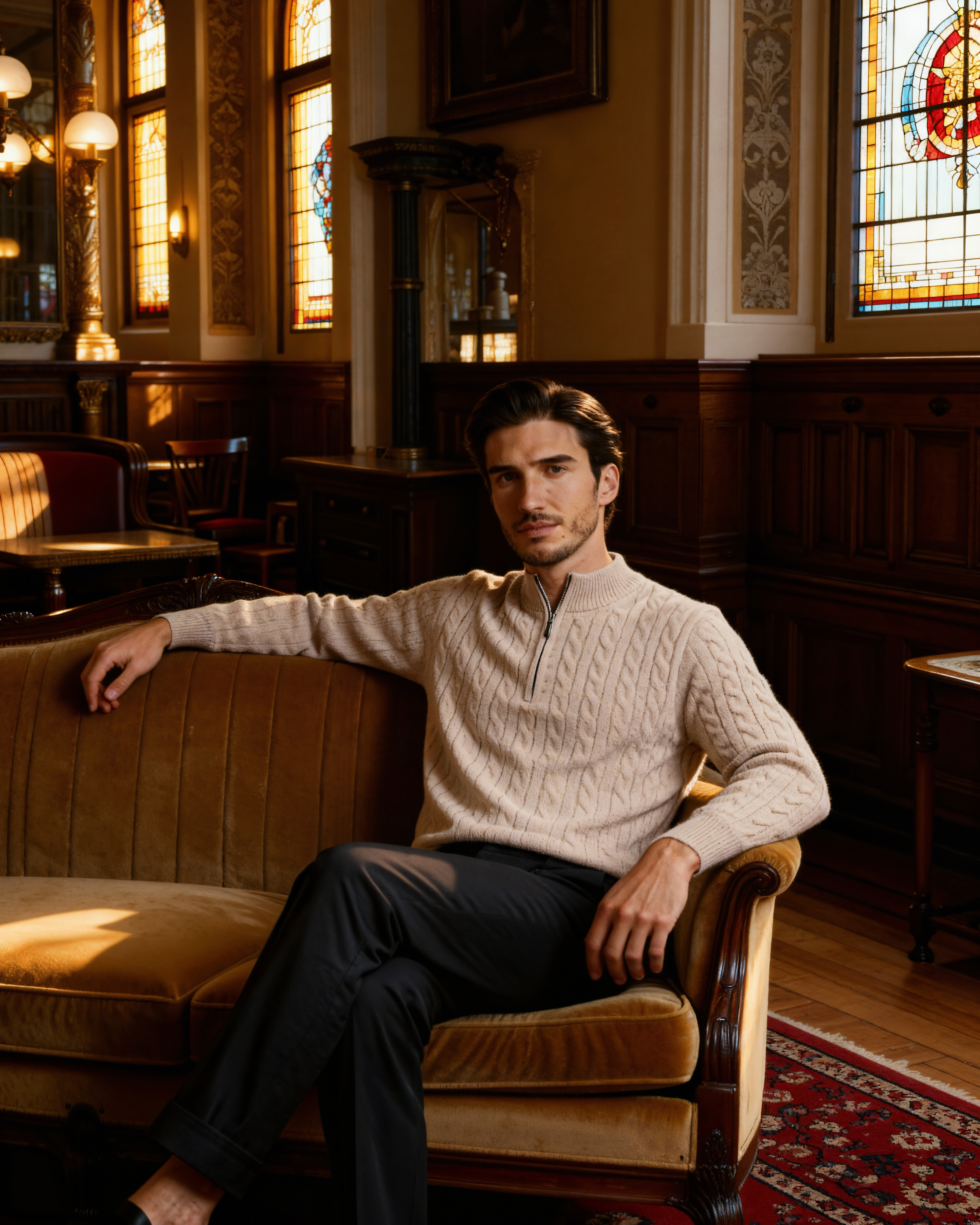 Cashmere Woven Half Zip