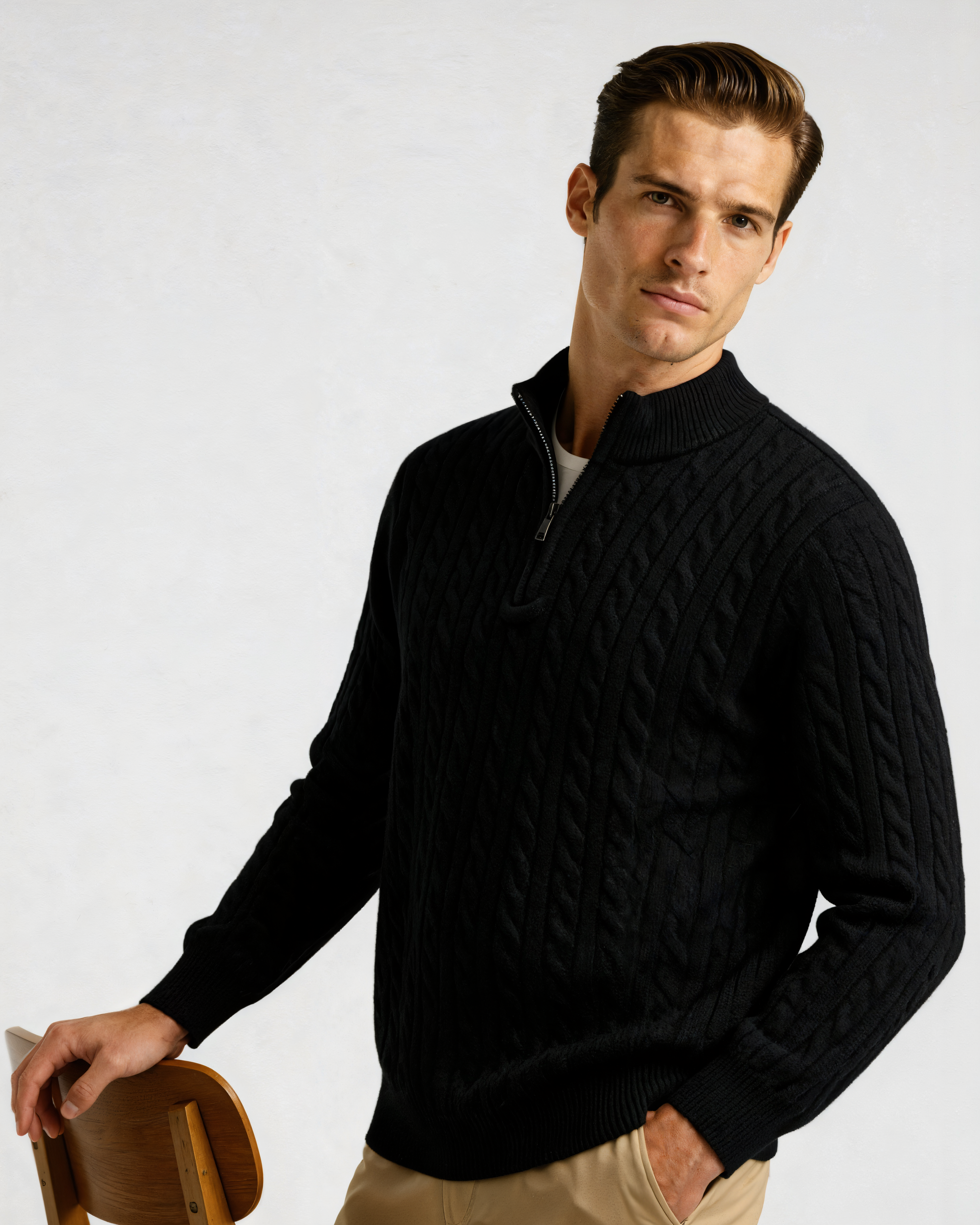 Cashmere Woven Half Zip