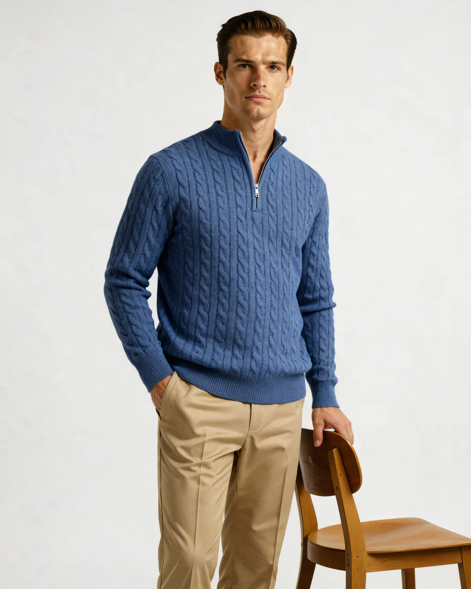 Cashmere Woven Half Zip