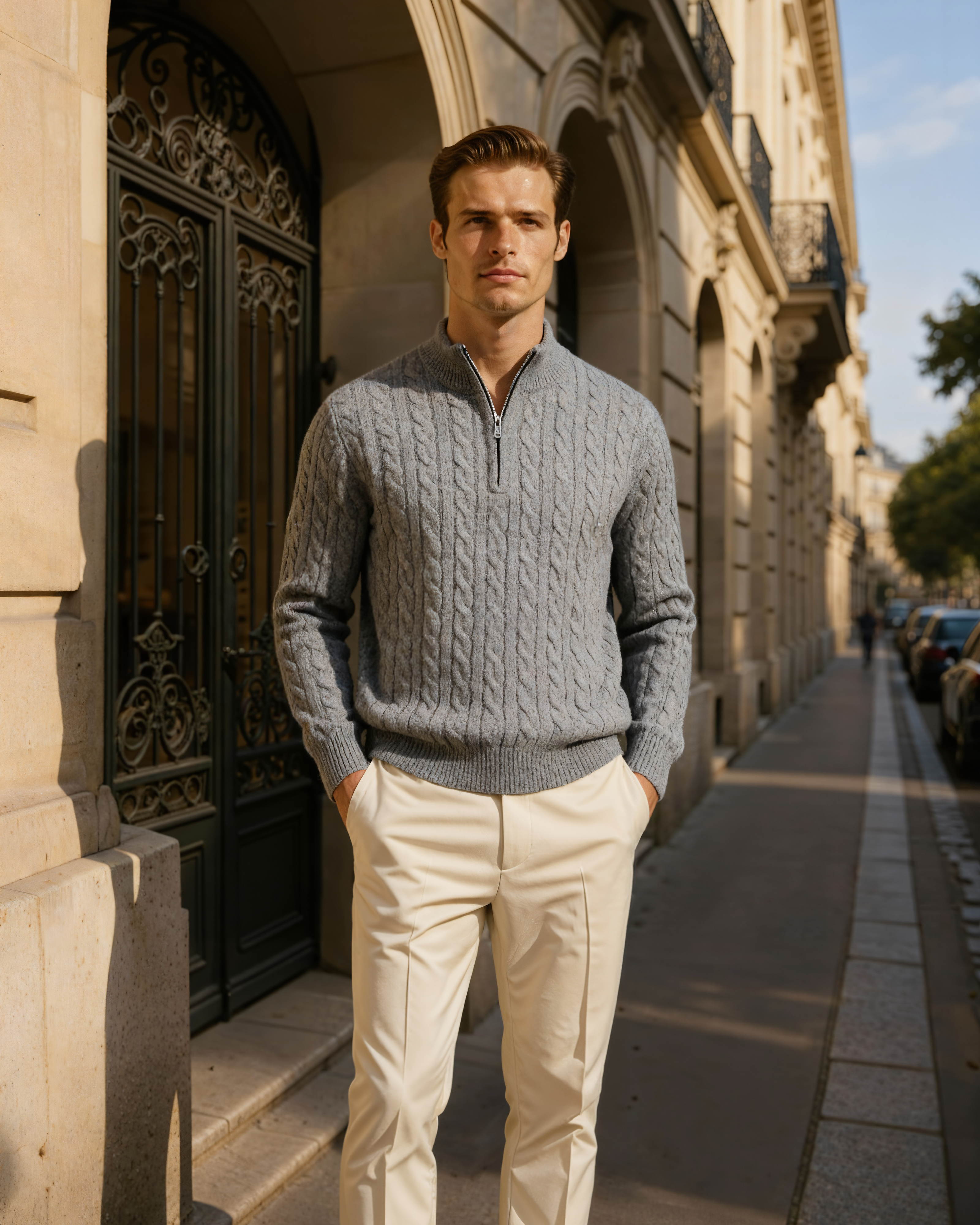 Cashmere Woven Half Zip
