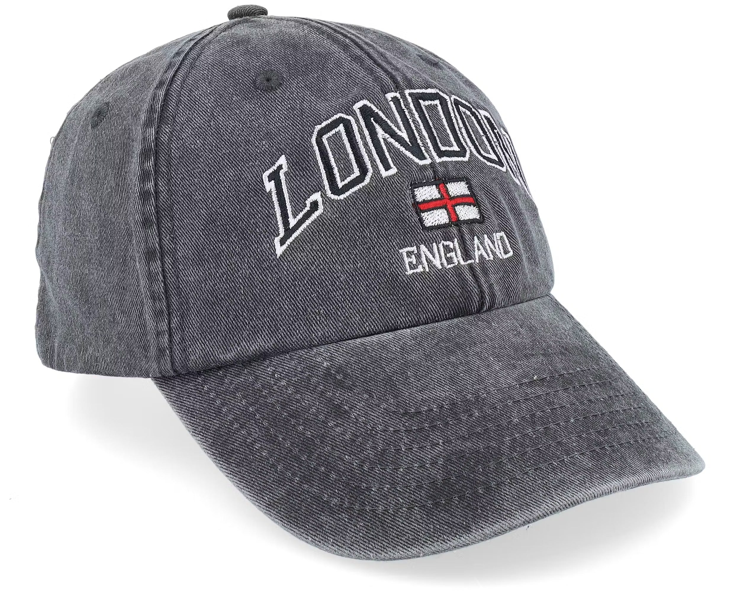 London England Washed Black Dad Cap