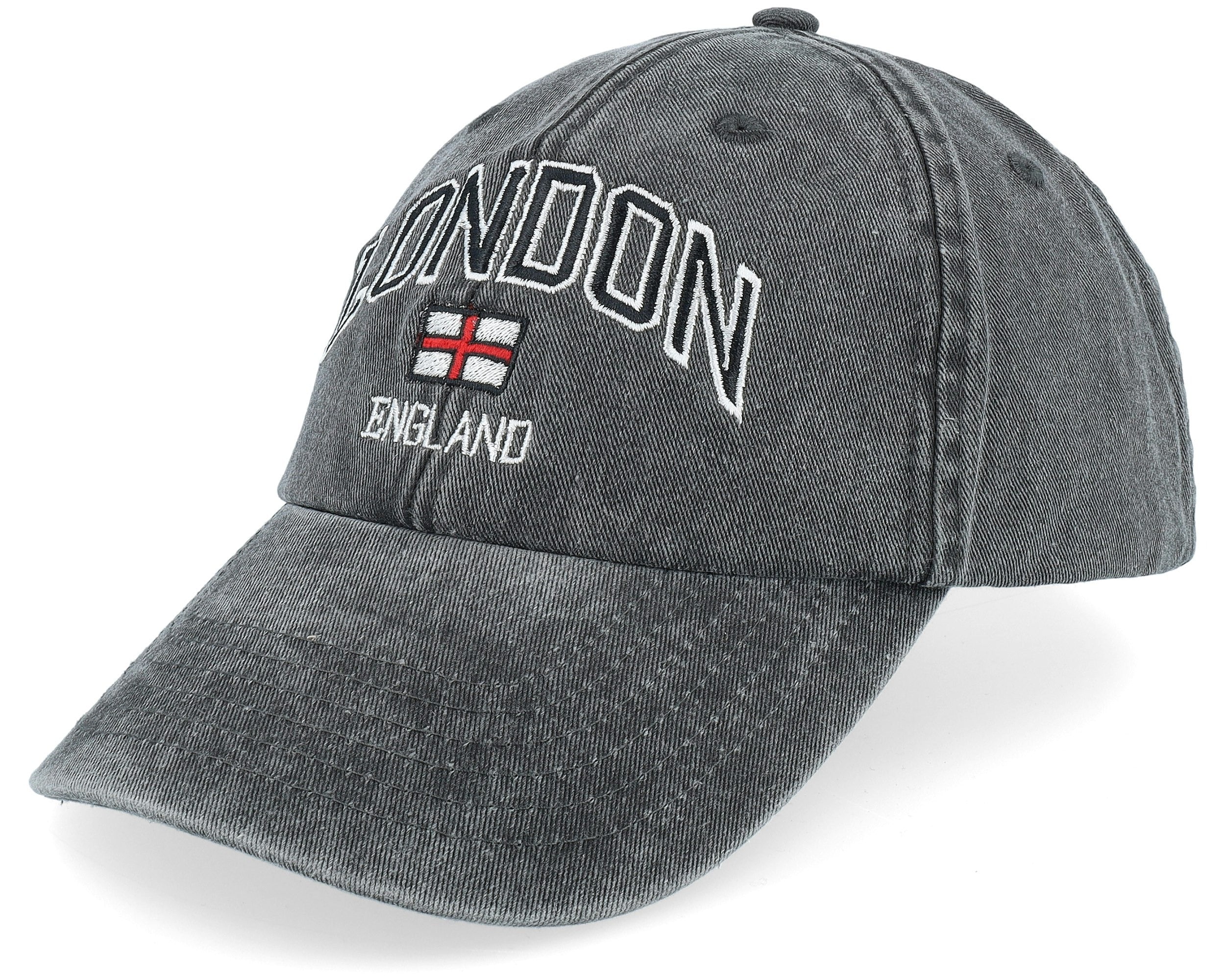 London England Washed Black Dad Cap